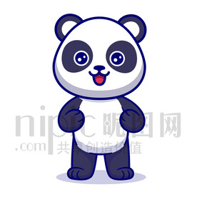 矢量卡爱卡通动物大熊猫插画素材