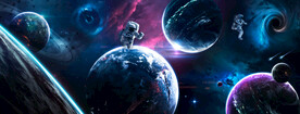 银河宇宙太空黑洞宇航员星球背景