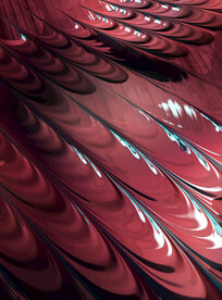 暗红色玻璃状波浪抽象立体造型