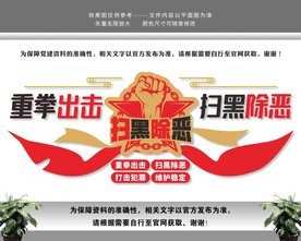 重拳出击扫黑除恶警署党建文化墙