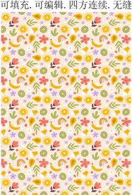 夏季水果图案 花卉水果 印花