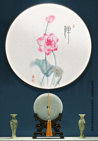 水墨荷花装饰画