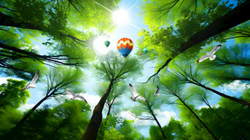 蓝天白云大树吊顶