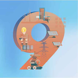 国家电网电力元素数字标题字