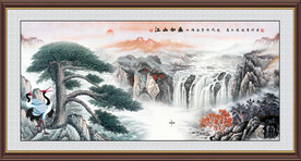 黄山迎客松国画山水