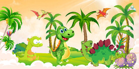 卡通恐龙背景墙