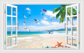 大海沙滩窗户