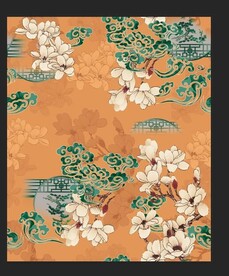 木兰花 数码印花