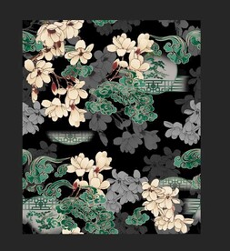 木兰花 云 数码印花