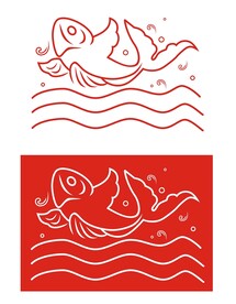中国风手绘鲤鱼插画元素