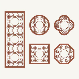 中式花纹 窗花格 镂空隔断