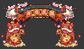 龙年新春国潮门头