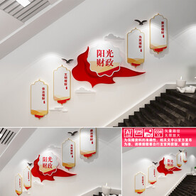 阳光财政楼道文化墙