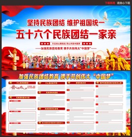 民族团结展板