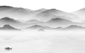 奢雅 灰色意境山水 Tif分层