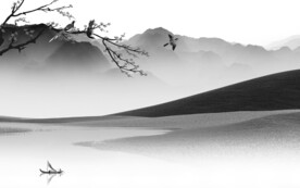 客厅 中式高端山水 tif分层