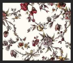 热带花 数码印花