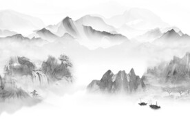 极简 清晰中式山水 TiF分层