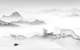 高档 灰色高雅山水 TiF分层