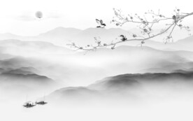 极简 灰色新品山水 TiF分层