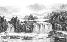 高档 灰色新品山水 TiF分层