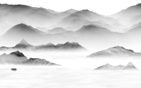 人气 奢雅灰山水画 TiF分层