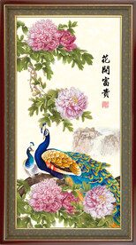 孔雀牡丹图