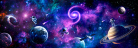 梦幻银河星空外太空宇宙星球背景