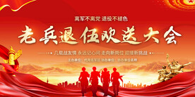 老兵退伍伍欢送大会背景