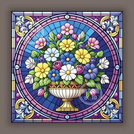 古典主义蒂凡尼教堂彩绘玻璃图案