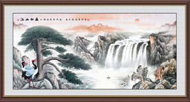 黄山迎客松国画山水