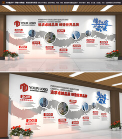 企业发展历程文化墙宣传展板