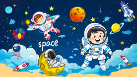 卡通儿童房背景墙