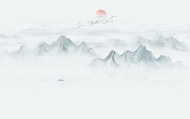 禅意水墨画背景墙