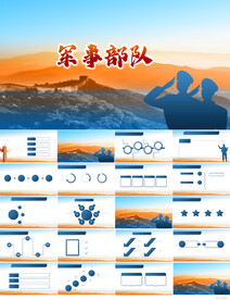 八一军事部队动态PPT模板