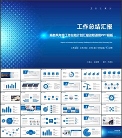 蓝色商务风工作总结汇报ppt