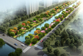 市政河道绿化效果图