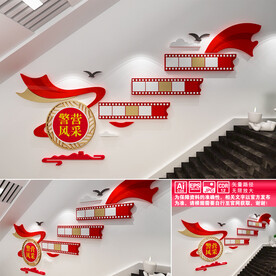 警营风采楼道文化墙