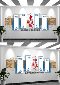 中国风古典中医文化墙