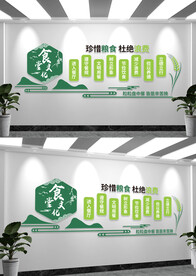 拒绝浪费厉行节约食堂文化墙