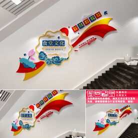 食堂楼道文化墙