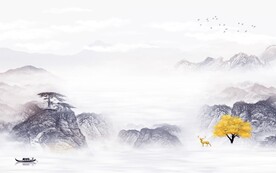 高雅 简约中式山水 TIf分层