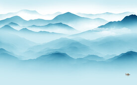 高清 简约中式山水 TIf分层