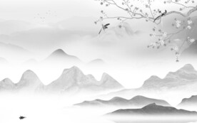 简约 意境灰色山水 TiF分层