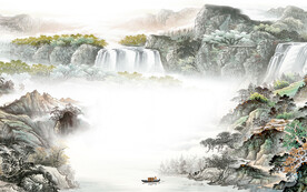 高档 客厅大气山水 Tif分层