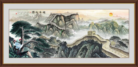 长城迎客松国画
