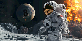 创意太空宇航员广告展板壁画背景