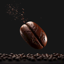 漂浮的咖啡豆分层设计