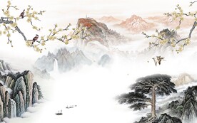 高端 最新客厅山水 tif分层