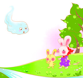 儿插兔子妈妈和宝宝春游